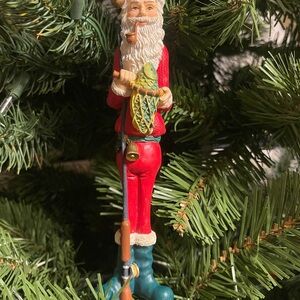 Festive Red Santa Claus Holiday Ornament
